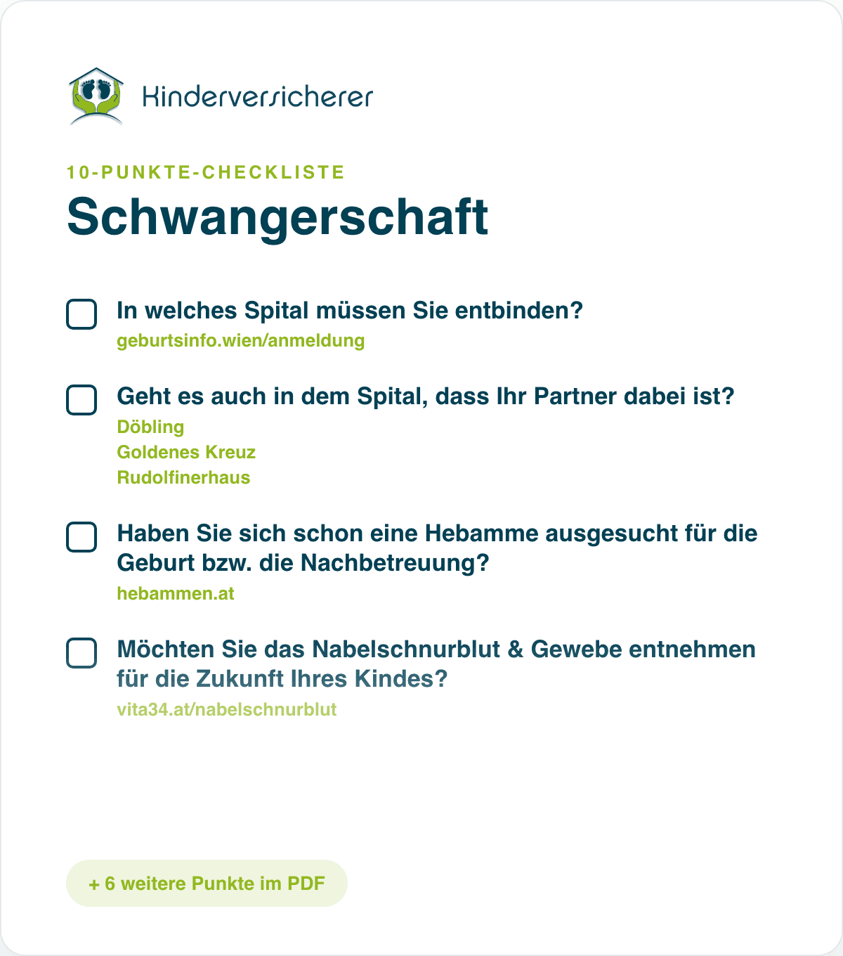 Vorschau: Die Schwangerschafts-Checkliste für werdende Eltern in Wien